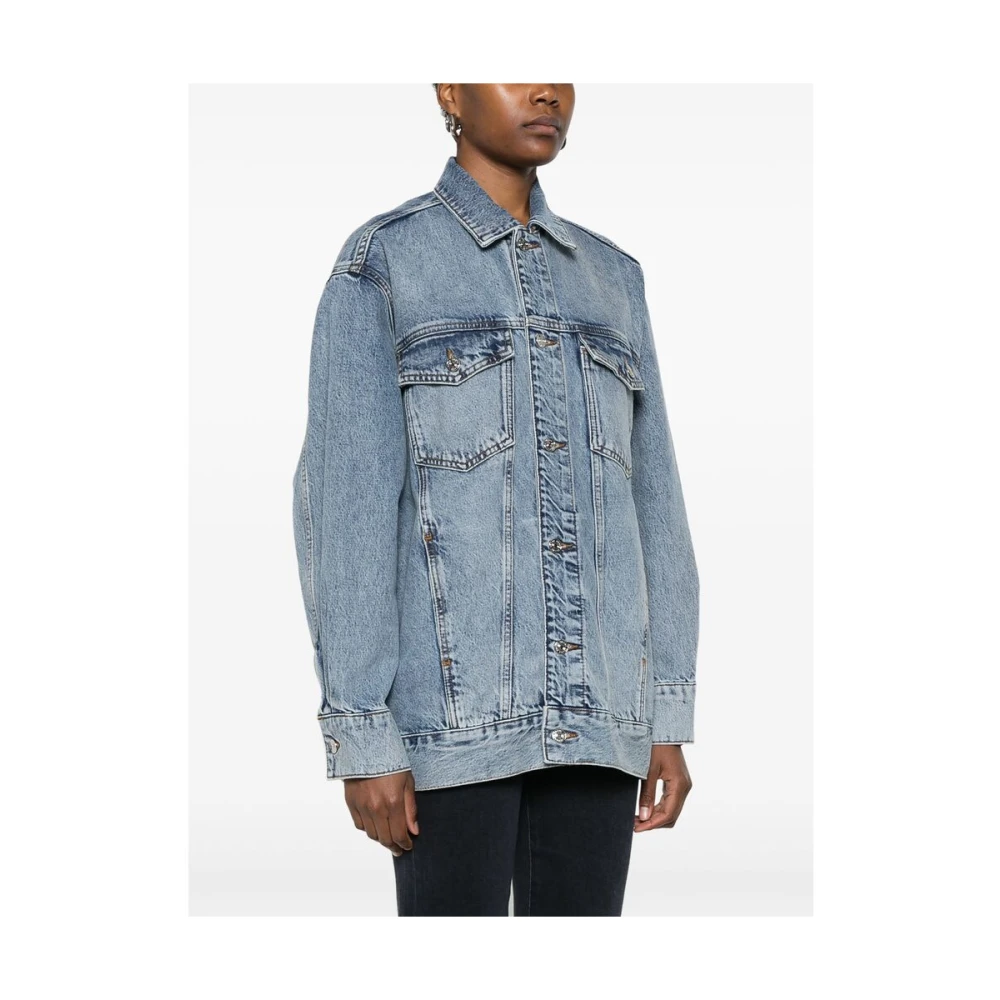 Frame Blauwe Denim Jas Blue Dames