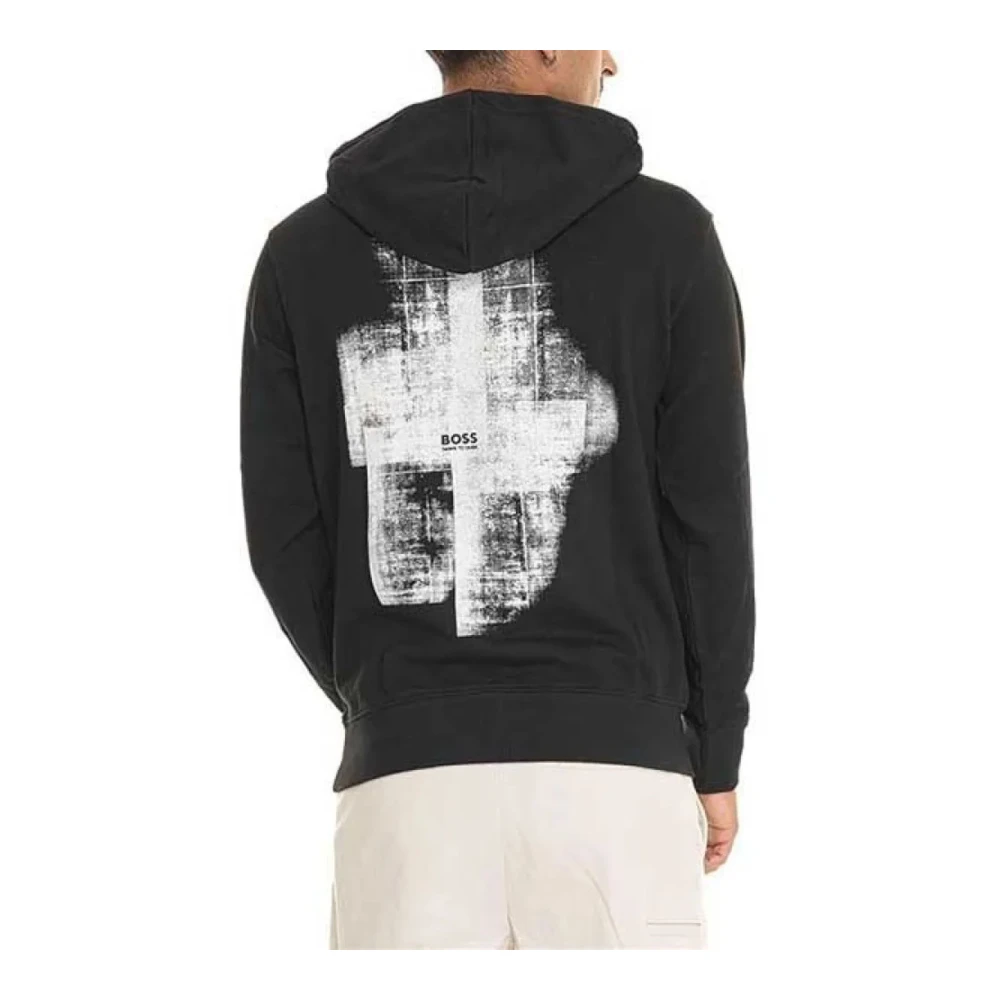 Hugo Boss Heren hoodie We_Calcehood Black Heren