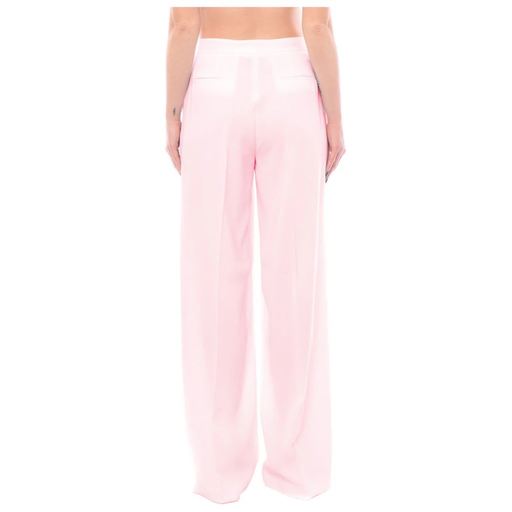 pinko Wijde Crêpe Broek Pink Dames