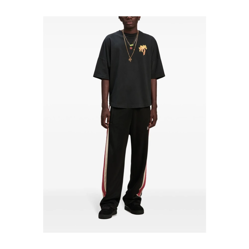 Palm Angels Zwarte T-shirts Polos voor mannen Black Heren