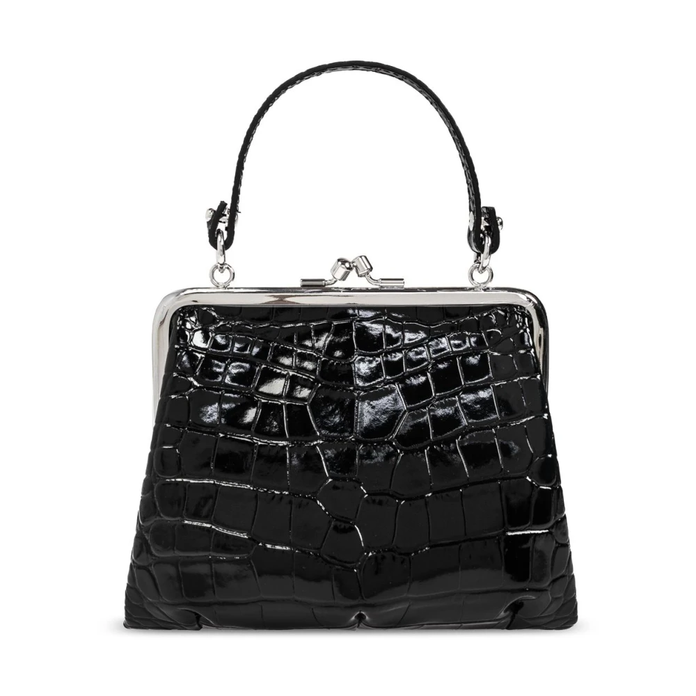 Vivienne Westwood Zwarte Krokodileffect Schoudertas Black Dames