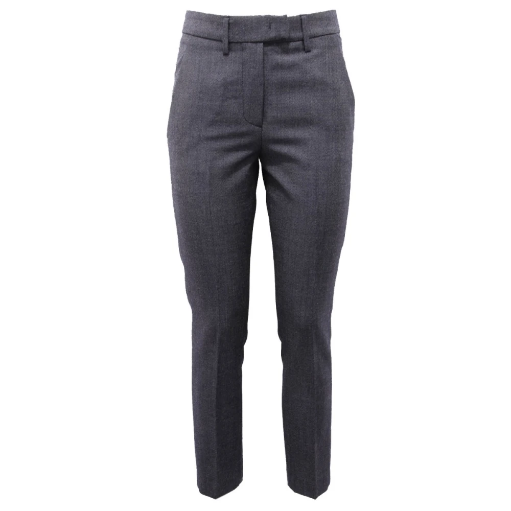 Dondup Women's Blue Wool Blend Trouser Made In Italy - Slim-Fit Trousers - W33 - Trousers