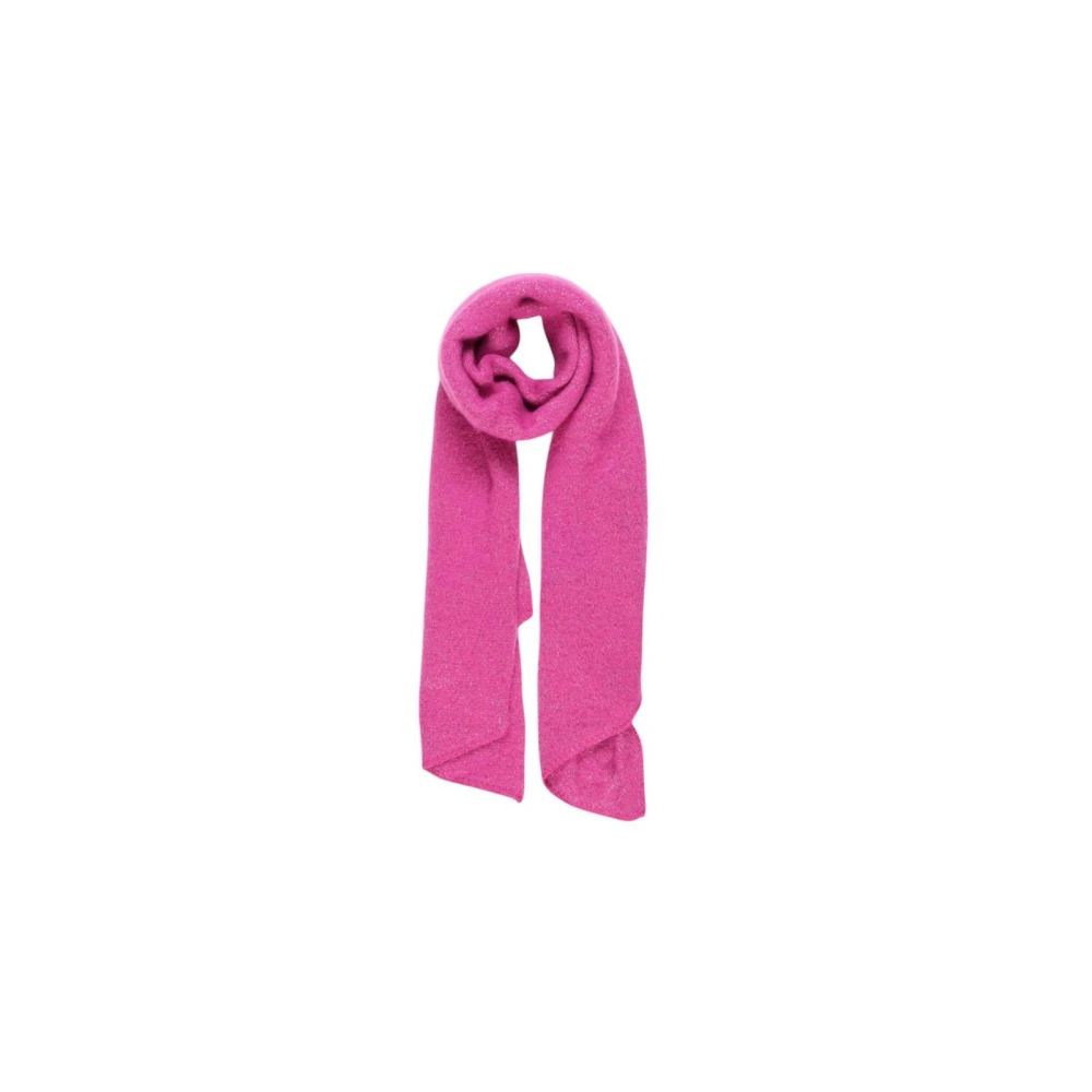 Pieces Roze Metallic Acryl Sjaal Pink Dames