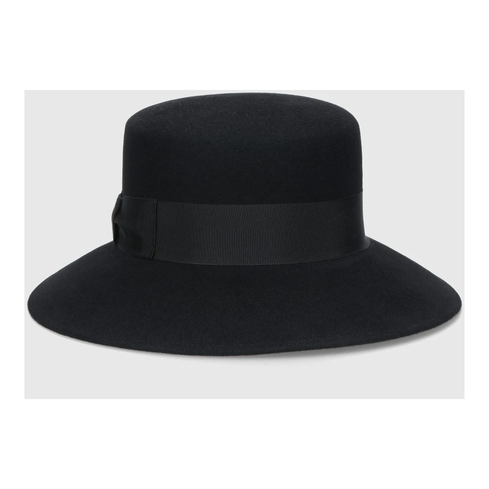 Borsalino Wol Vilten Kris Hoed Black Dames