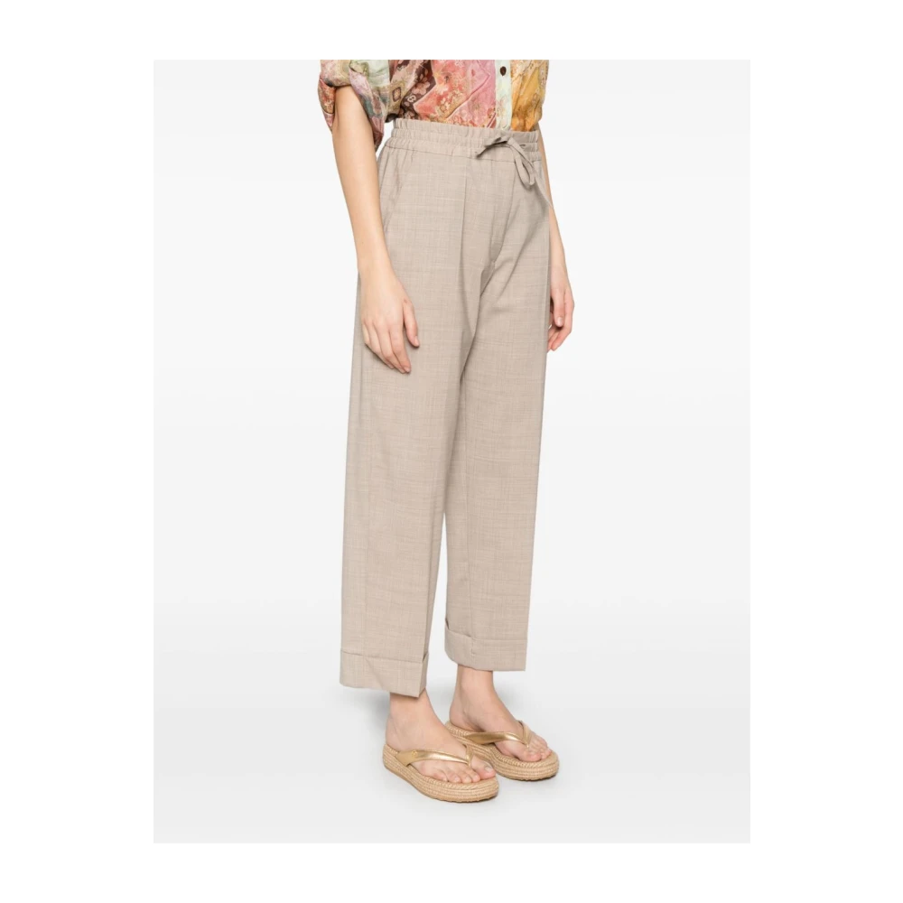 P.a.r.o.s.h. Beige Elastische Trekkoord Broek Beige Dames