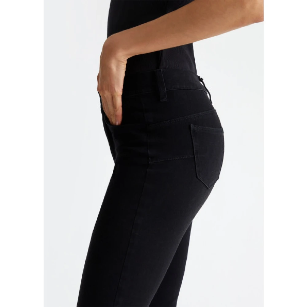 Liu Jo Hoge taille crop flare jeans Black Dames