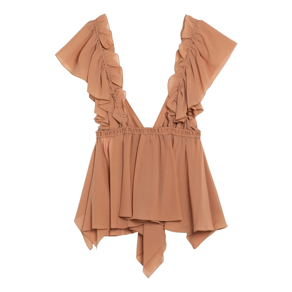 Chloé V-hals top in trendy stijl Brown Dames
