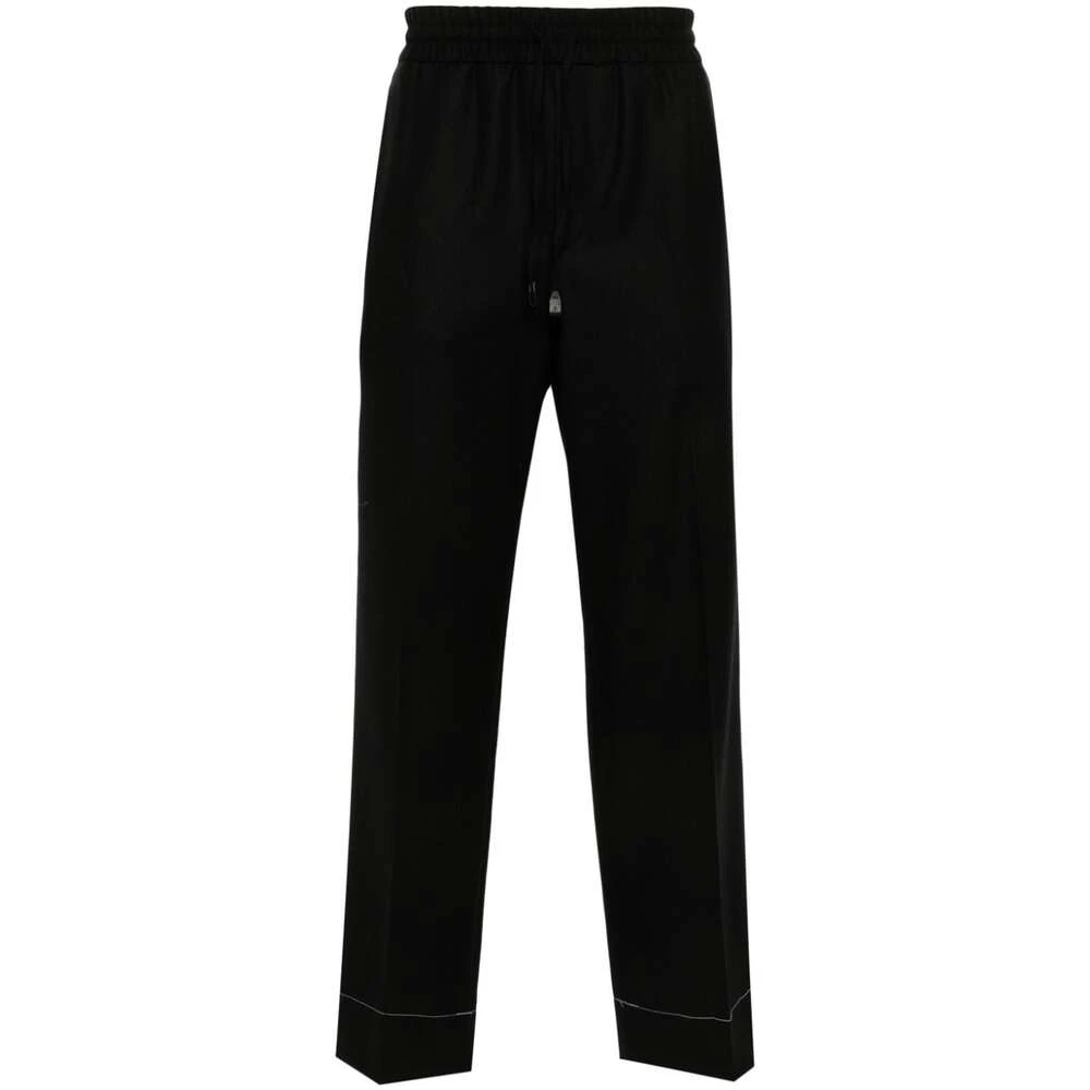 Brioni Zwarte Katoenen Tapered Leg Broek Black Heren