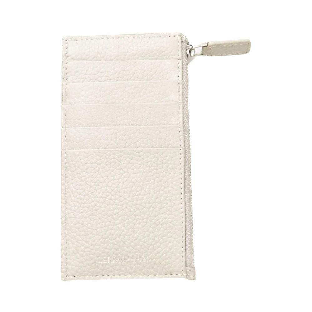 Cerruti 1881 Stijlvolle leren portemonnee met voorlogo Beige Heren