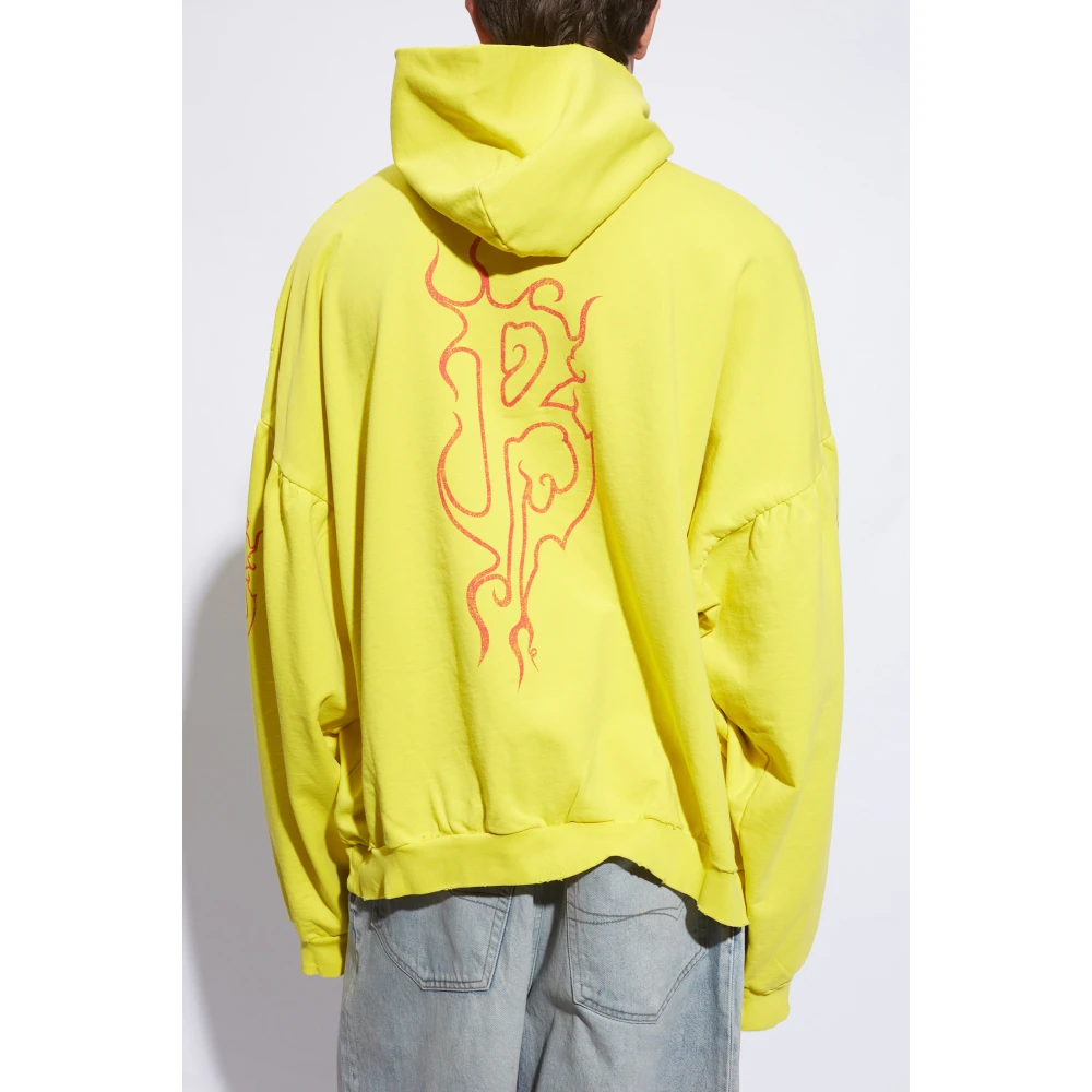 Balenciaga Oversized hoodie Yellow Heren