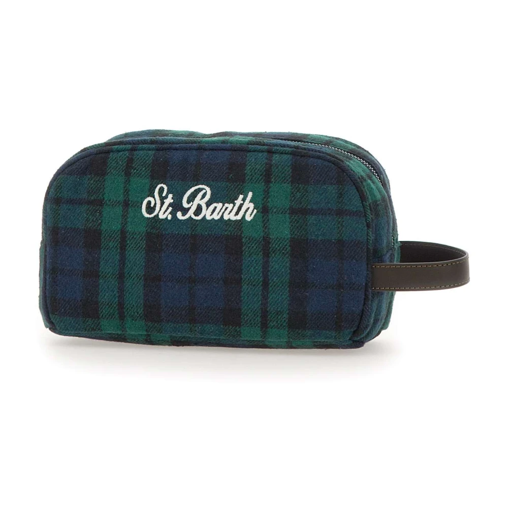 MC2 Saint Barth Tartan Clutch Tas Après Sky Collectie Green Heren