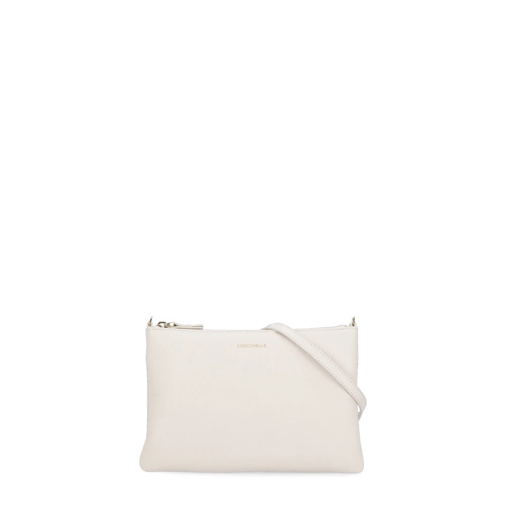 Coccinelle Ivoor Pebbled Leren Pochette Dames Tas Beige Dames