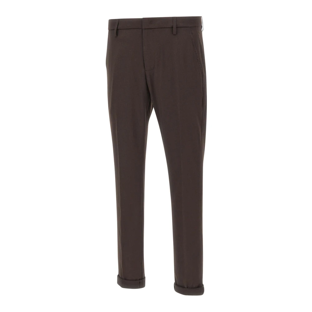 Dondup Men's Brown Slim-Fit Trousers, W40, Gaubert Trousers
