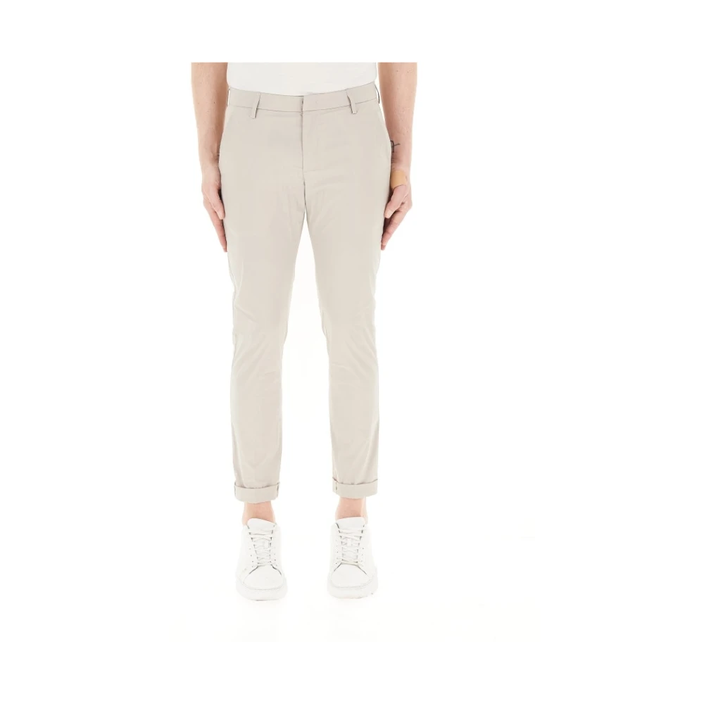 Dondup Men's Beige Straight Trousers, W29, Gaubert Cotton Blend Trousers