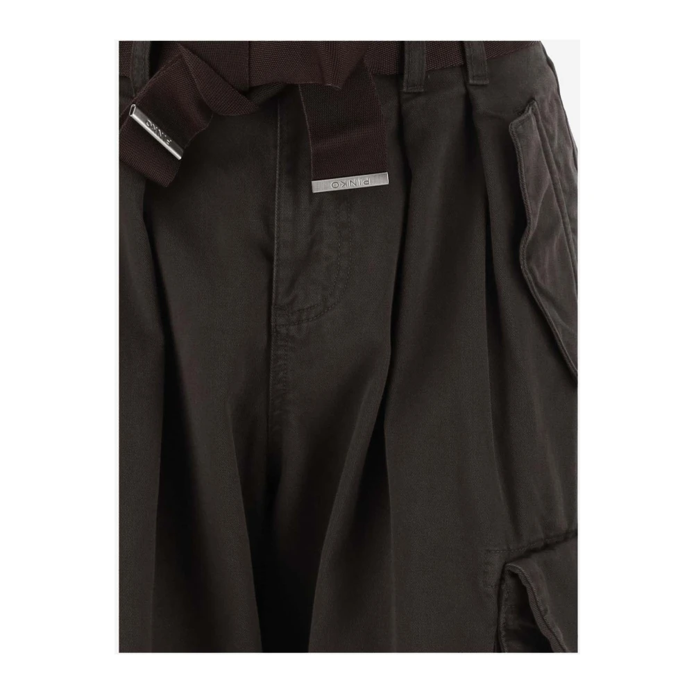 pinko Cargo Zak Katoenen Broek Donkergroen Green Dames