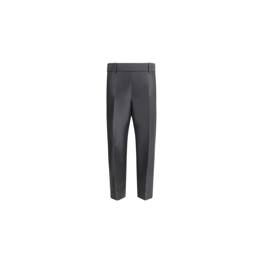 Khaite Moderne Cropped Straight-Leg Broek Black Dames