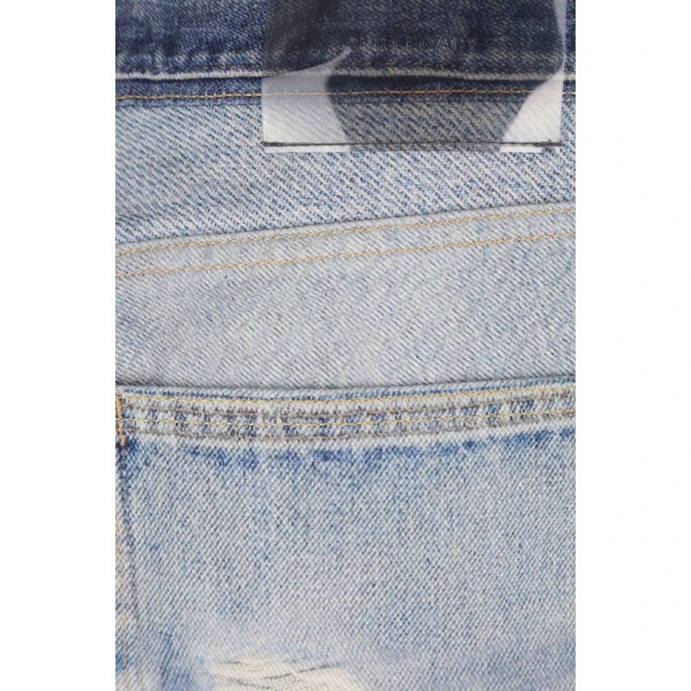 Our Legacy Oversize Trompe l'oeil Gewassen Blauwe Jeans Blue Heren
