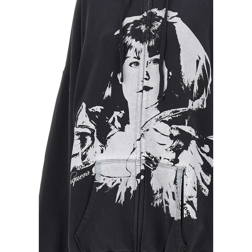 Vaquera Zwarte katoenen sweatshirt met capuchon Black Dames