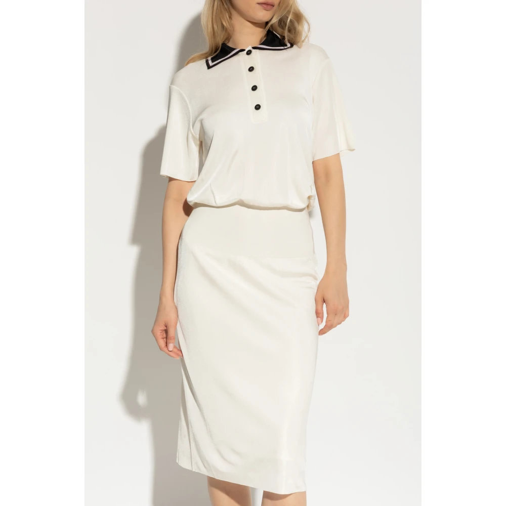 Salvatore Ferragamo Polo kraag jurk Beige Dames
