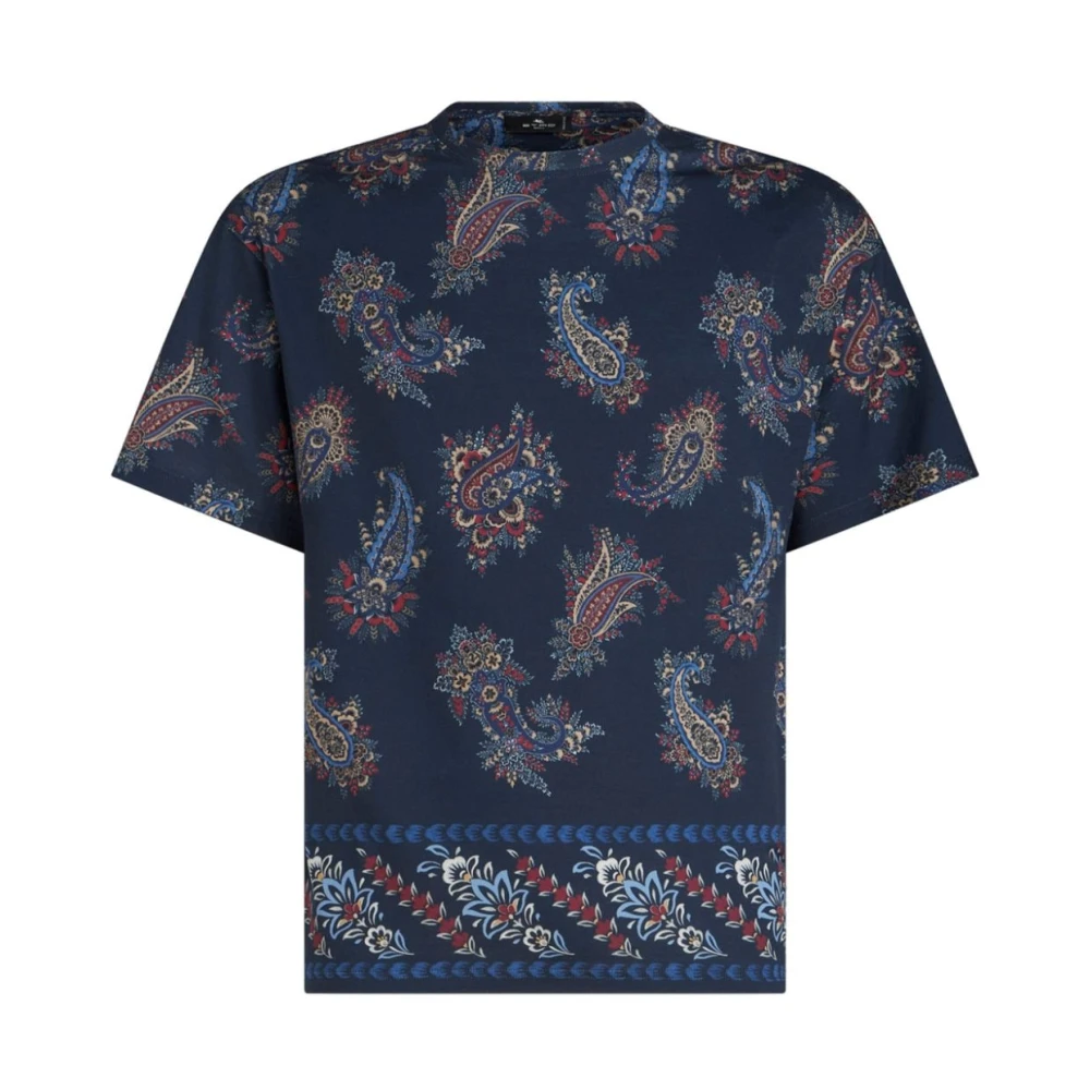 Etro Men's Multicolor T-Shirts, Xl, Paisley Print T-Shirt