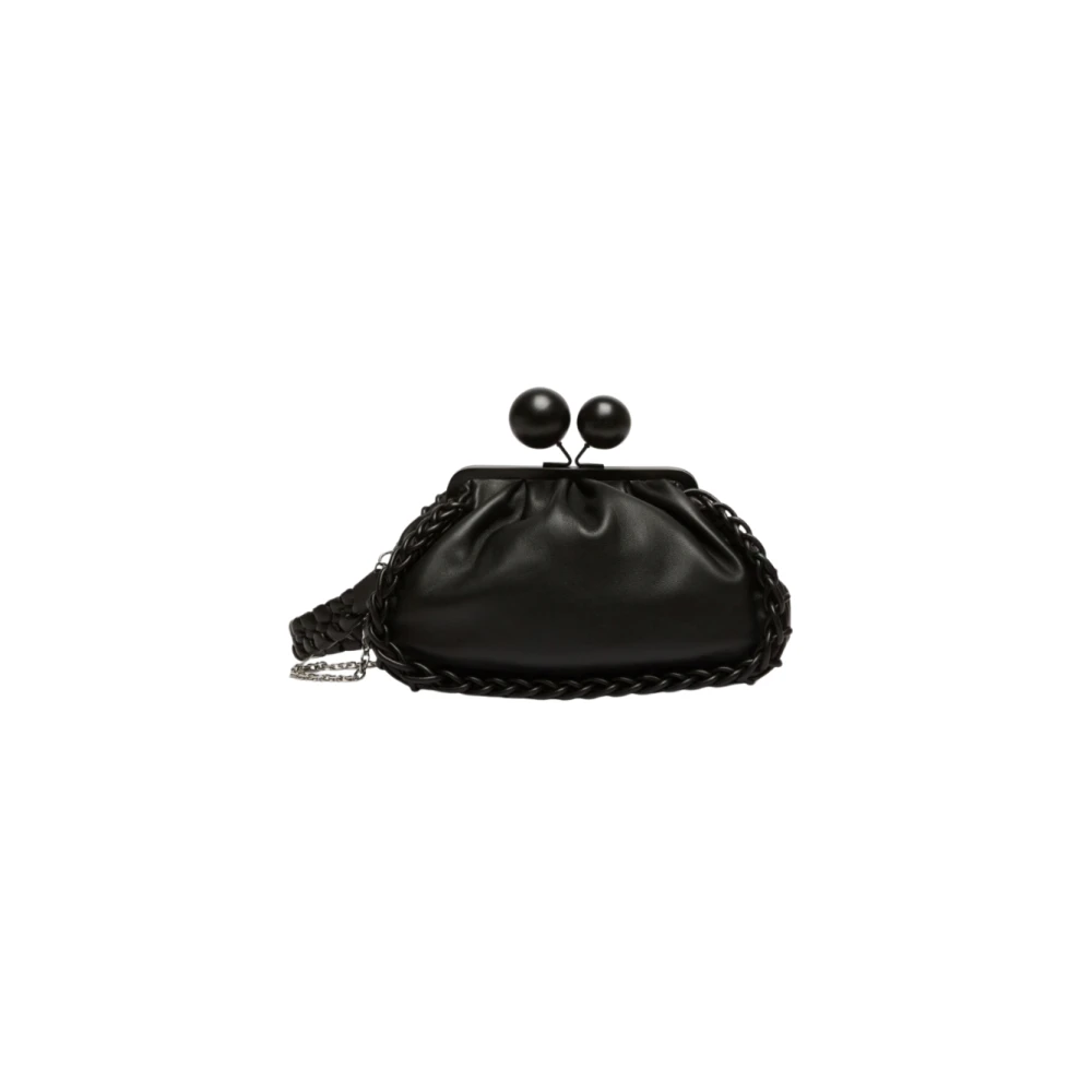 Max Mara Zwarte Leren Clutch Tas Black Dames