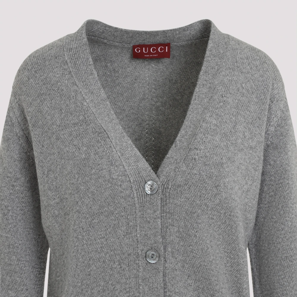Gucci Grijs Melange Vest met Web Detail Gray Dames