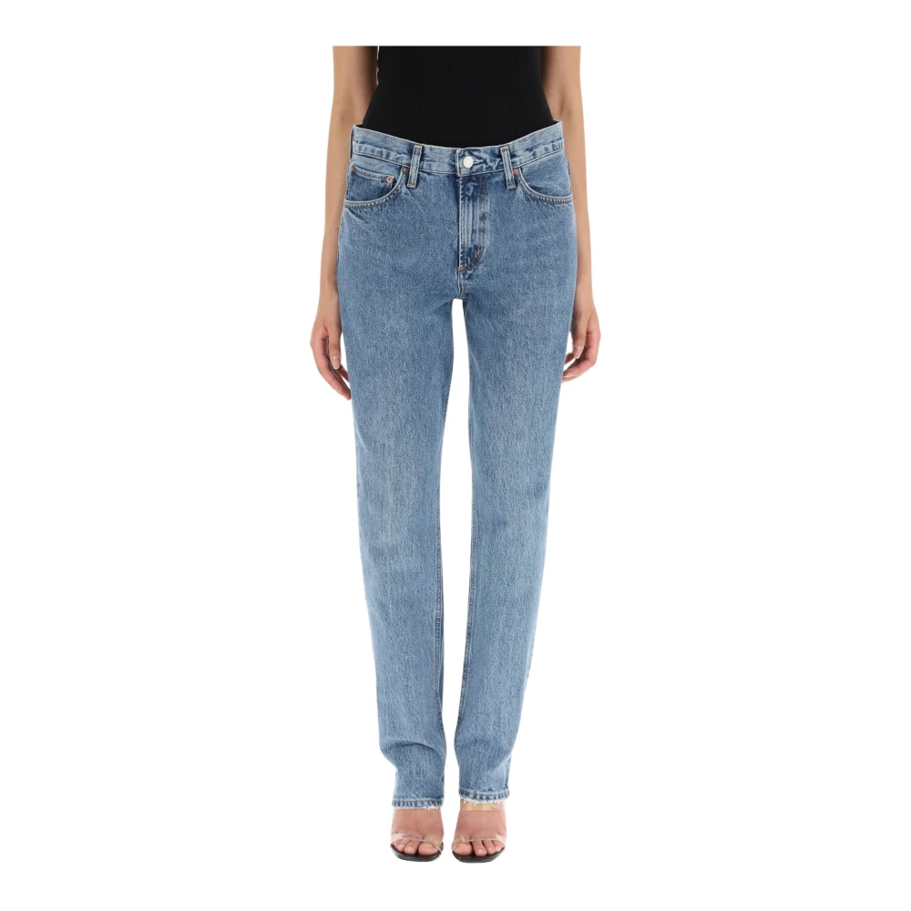Agolde Slim Straight Leg Jeans Blue Dames