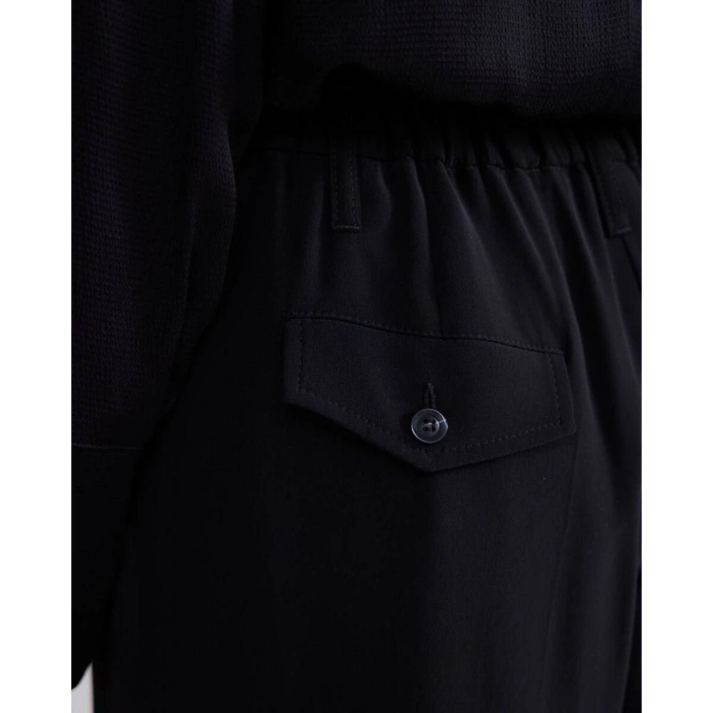 Summum Woman Wijde Pijp Crepe Viscose Blend Broek Black Dames