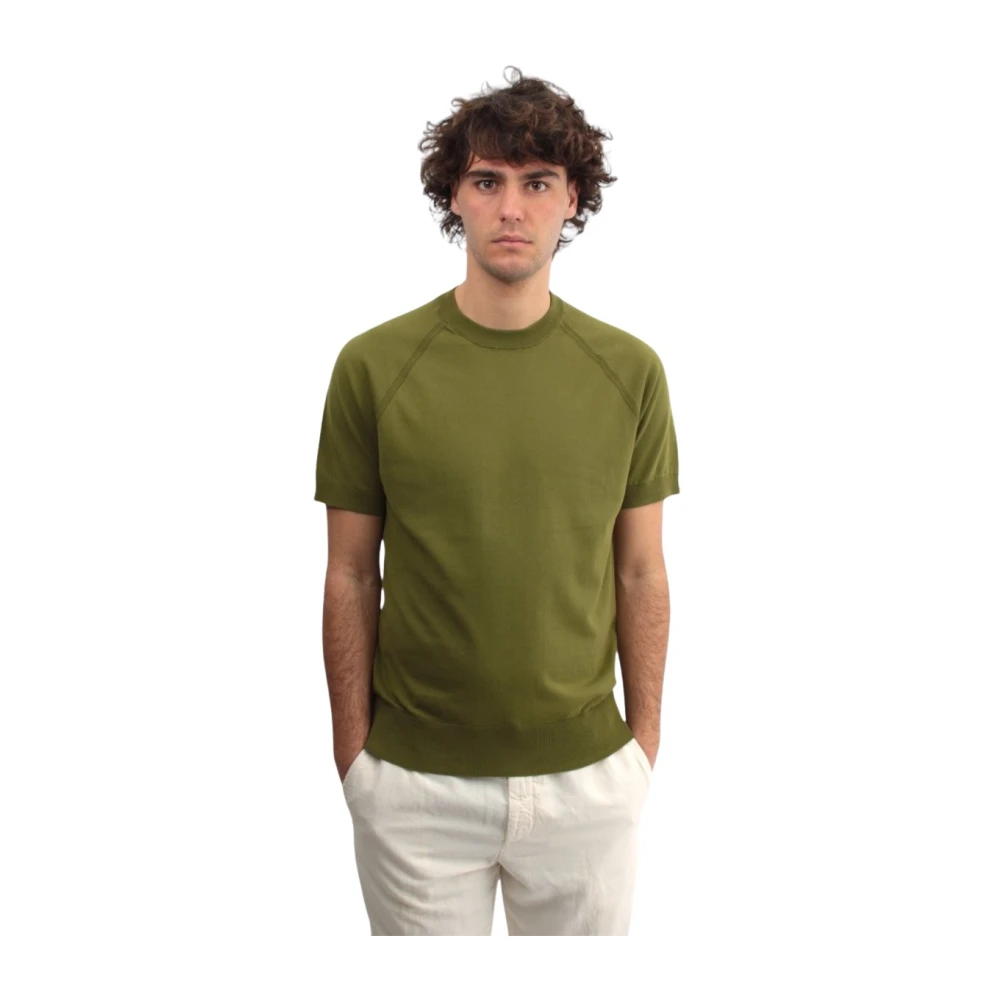 Paolo Pecora Groene Crew Neck T-shirt Green Heren