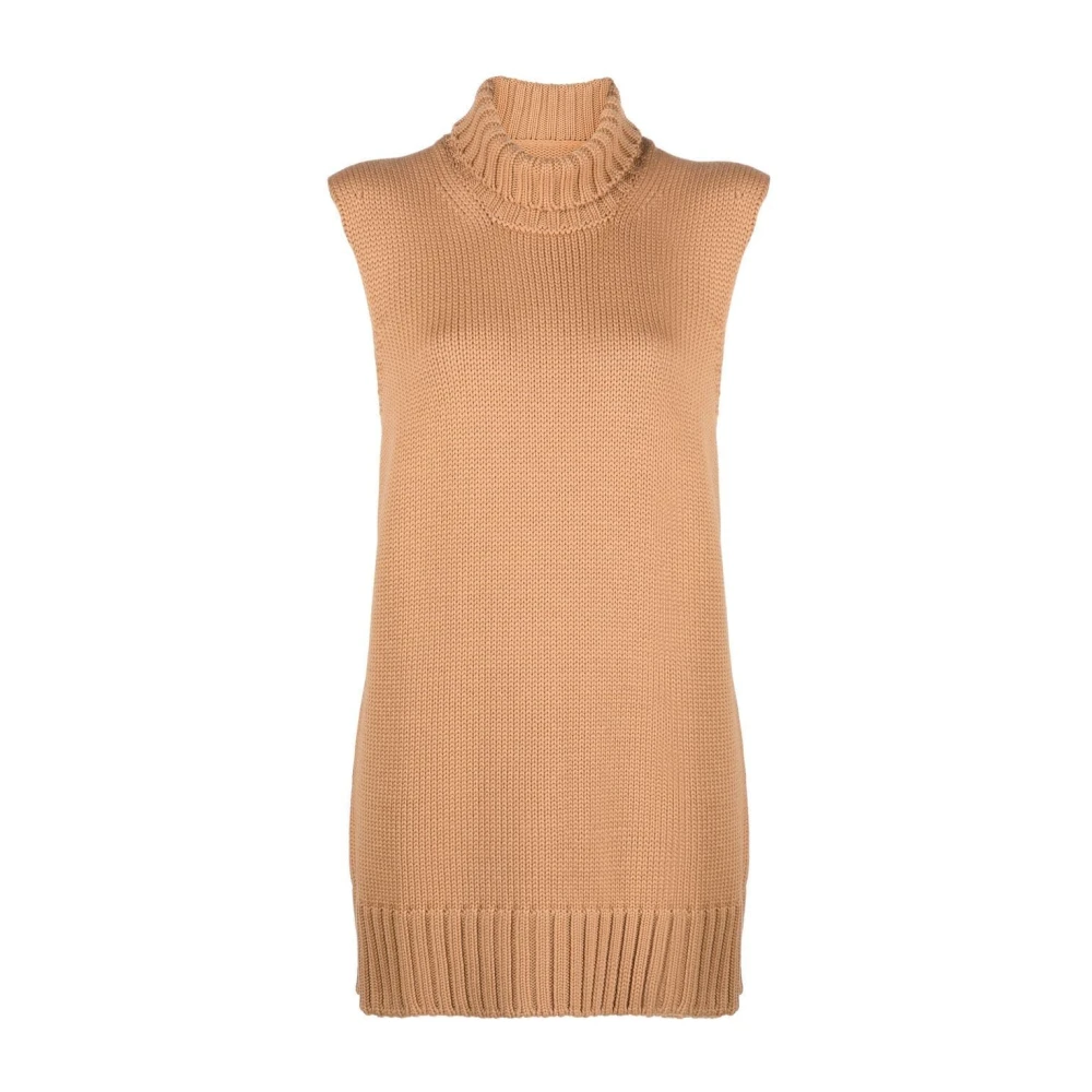 Jil Sander Women's Beige Wool Knit Vest