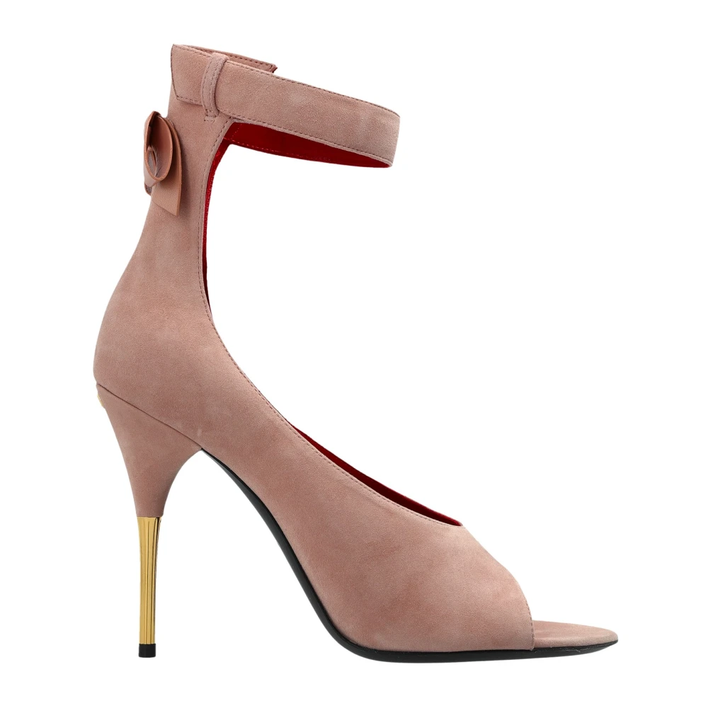 Valentino Garavani , High Heel Sandals, Female, Pink, 5 Uk, Suede Heeled Shoes