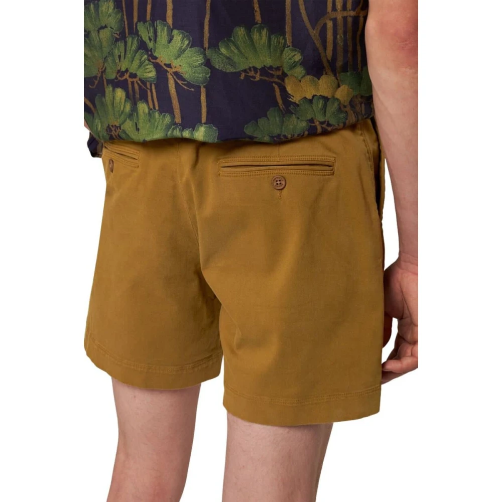 Orlebar Brown Gouden Khaki Stretch Katoenen Shorts Brown Heren