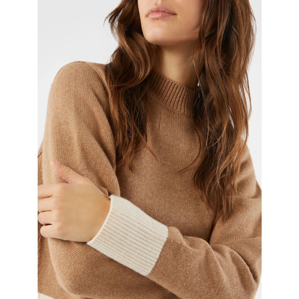 Pennyblack Beige Wollen Blend Vleermuismouw Trui Brown Dames