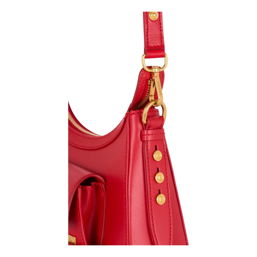 Balmain Kalfsleren B-Buzz Hobo tas Red Dames