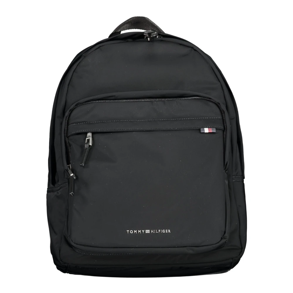 Tommy Hilfiger Men's Black Backpack With Laptop Compartt - Backpacks - One Size- Bags