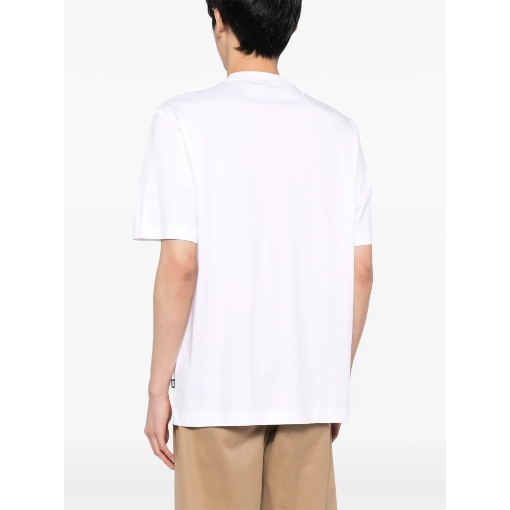 Hugo Boss Katoenen T-shirt met geborduurd logo White Heren