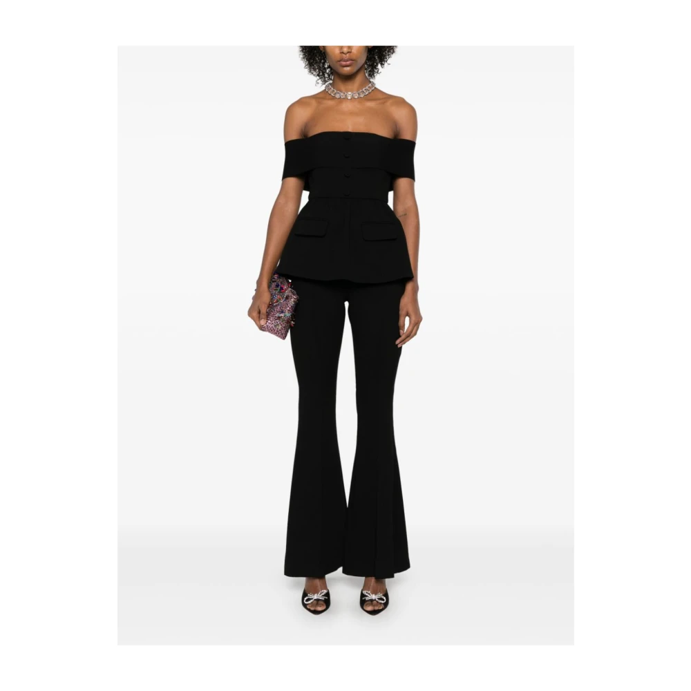 Self Portrait Zwarte Jumpsuit met Uniek Design Black Dames