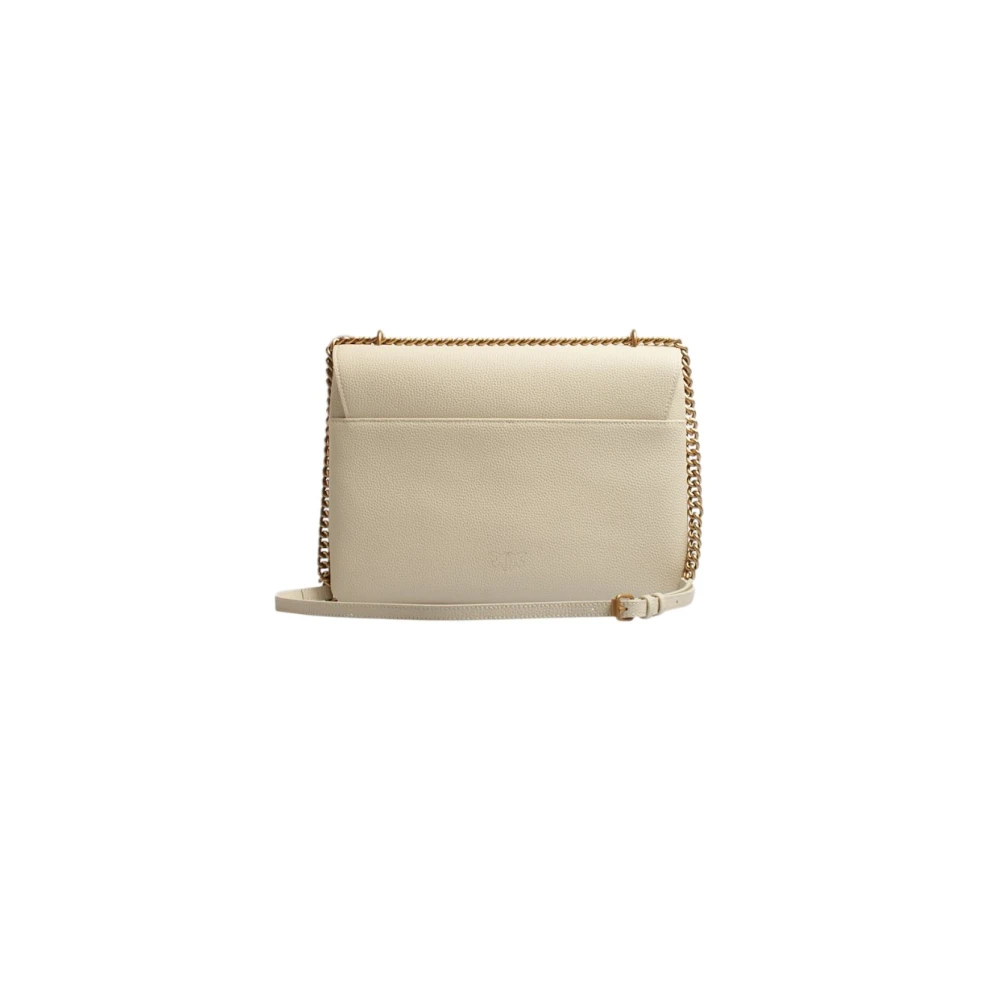 pinko Stijlvolle Leren Tas Beige Dames
