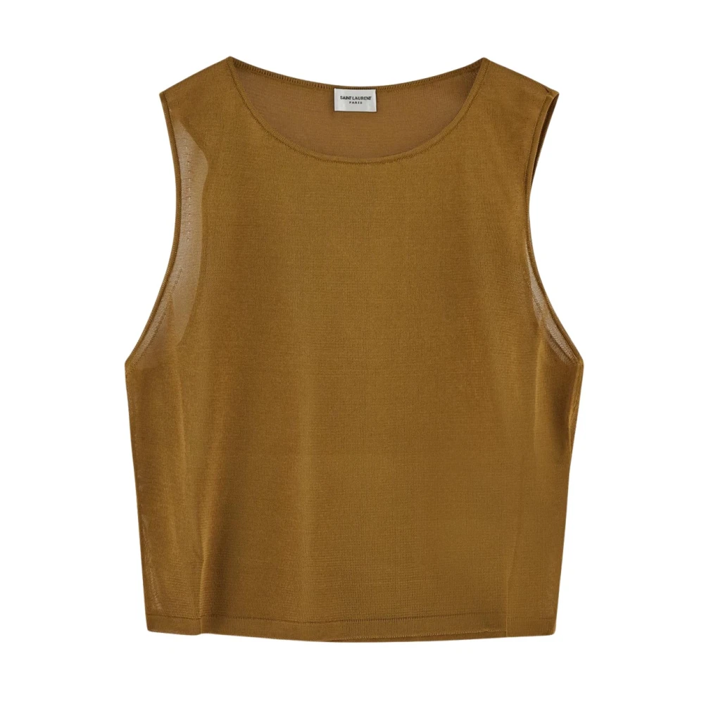 Saint Laurent Stijlvolle Viscose Top Brown Dames