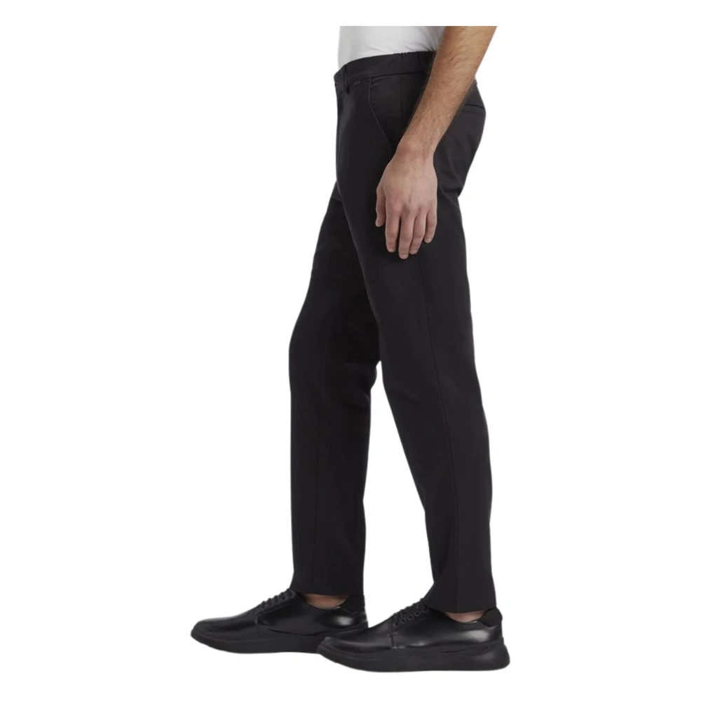 Calvin Klein Zwarte Sateen Elastische Broek Black Heren