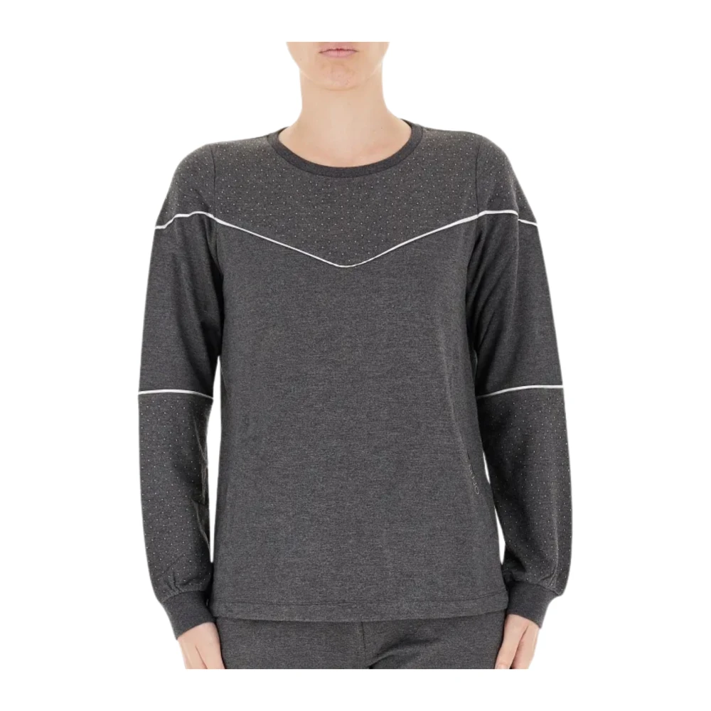 Liu Jo Studded Antraciet Sweatshirt Gray Dames