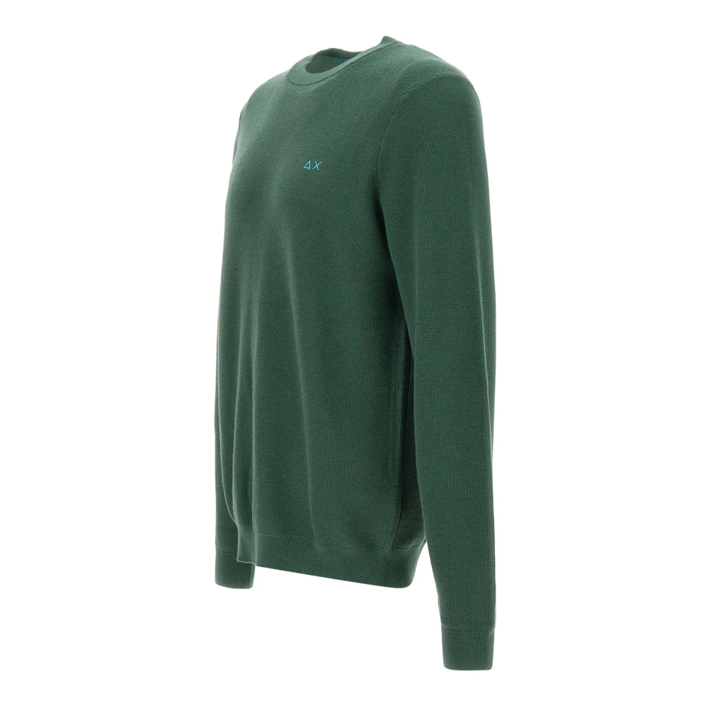 Sun68 Groene Wollen Trui Honingraat Weefsel Green Heren
