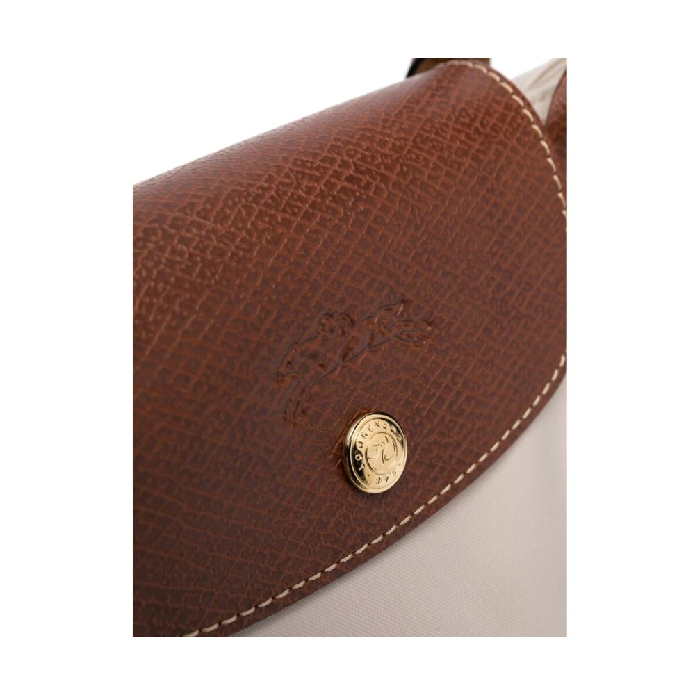 Longchamp Beige Kameel Kleurblok Reliëf Handtas White Dames
