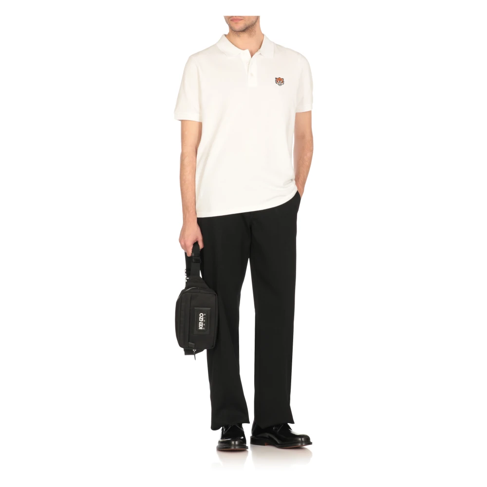 Kenzo Witte Polo Shirt met Happy Tiger White Heren