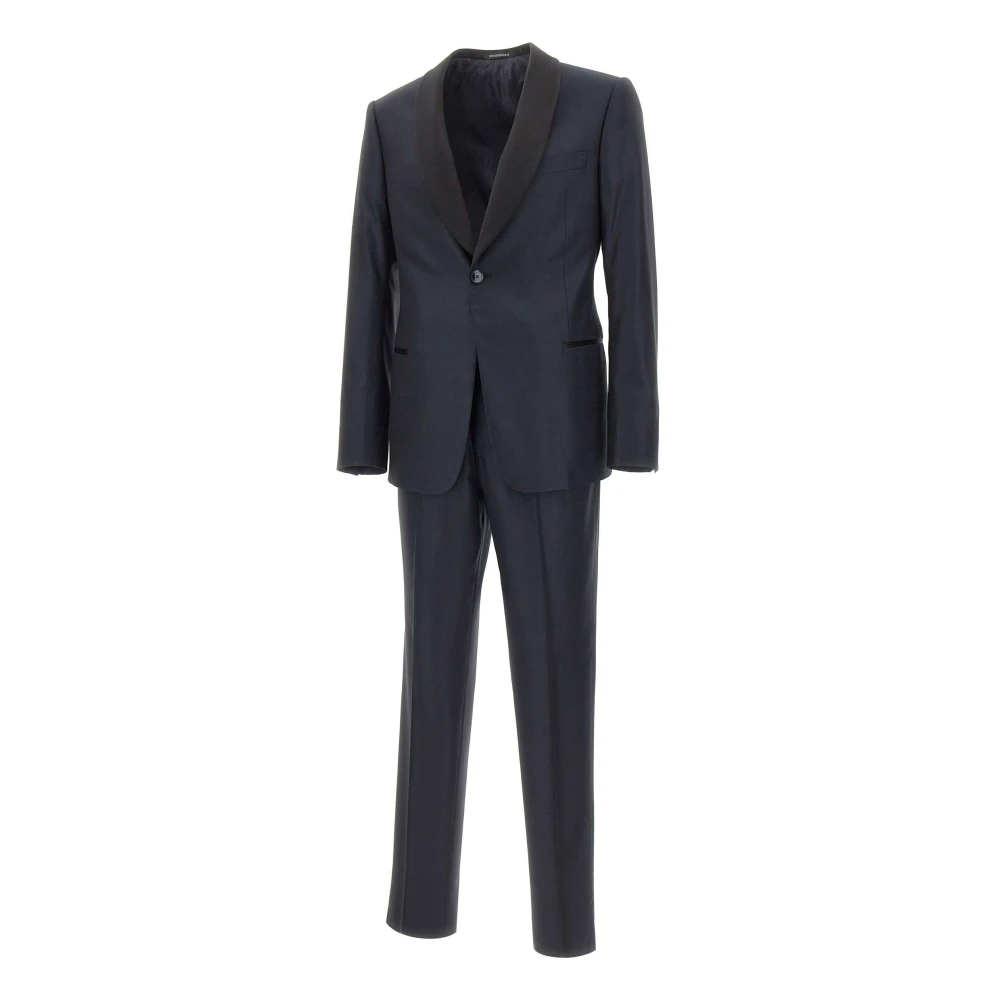Emporio Armani Men's Blue Single Breasted Suits, 2XL, Single-Breasted Shawl Lapel Suit