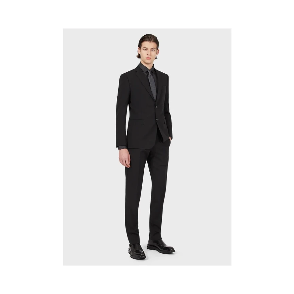 Emporio Armani Tasmania Wollen Pak Jas Black Heren
