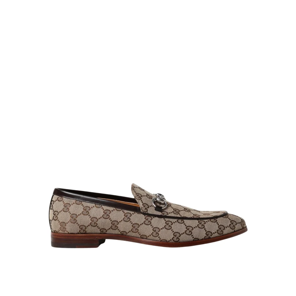 Gucci Beige Horsebit Loafer Gg Supreme Canvas