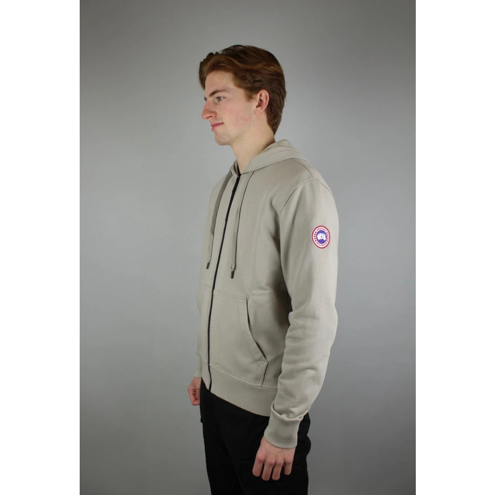 Canada Goose Limestone Beige Full Zip Hoodie Gray Heren