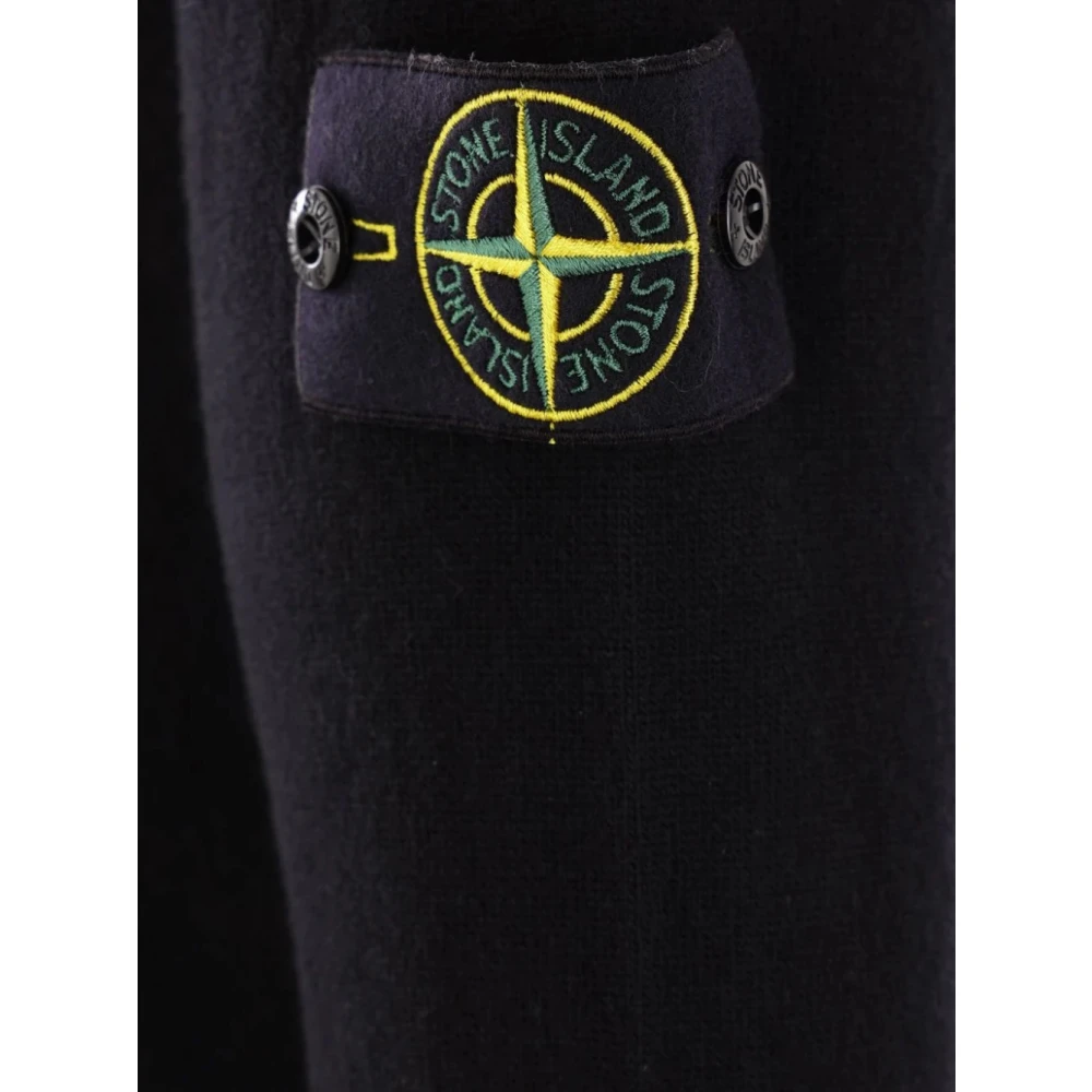Stone Island Zwarte Lichtgewicht Crewneck Sweater Black Heren