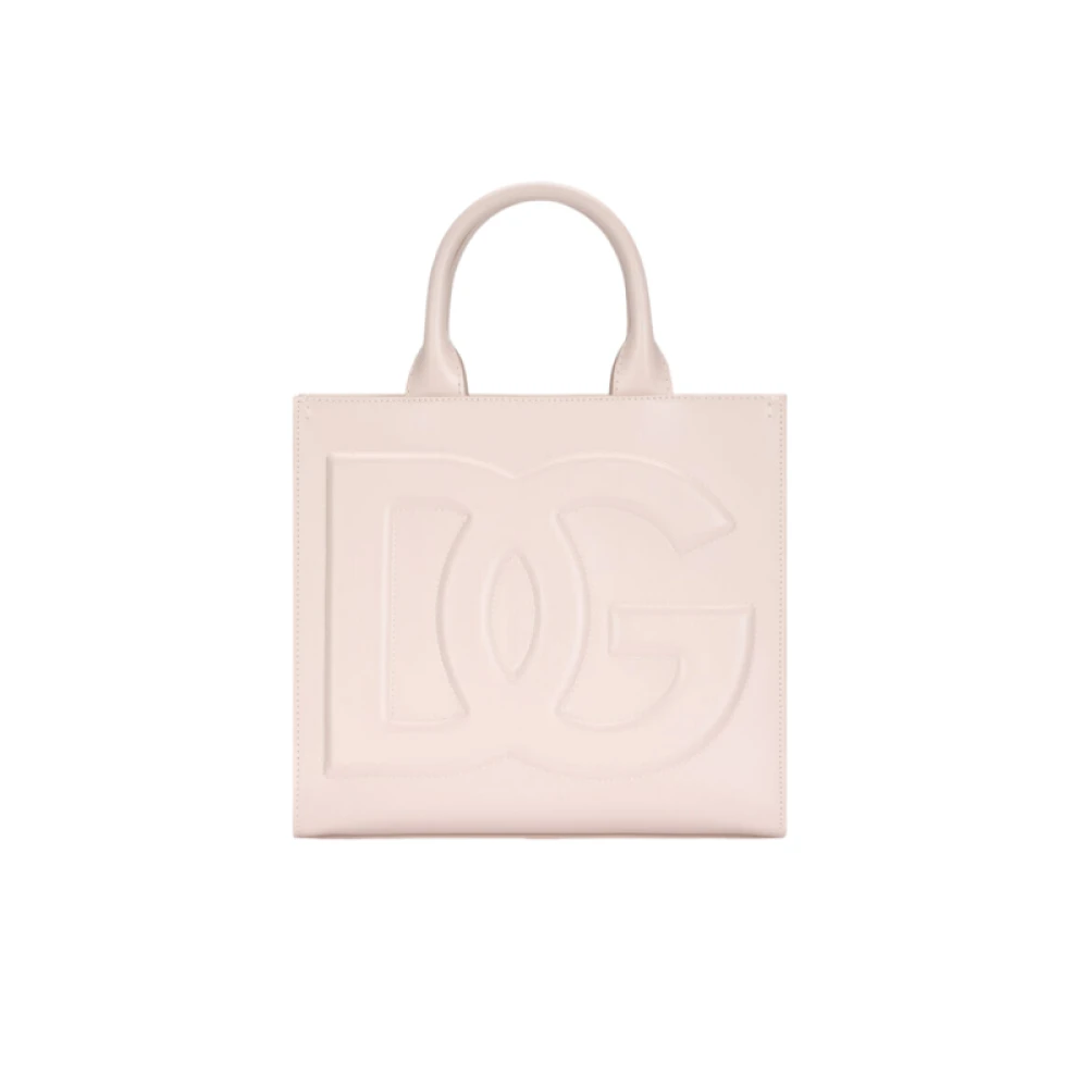 Dolce & Gabbana Roze Leren Tote Tas met DG Logo Pink Dames